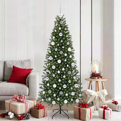 Künstlicher Weihnachtsbaum mit 300 LEDs Grün 180 cm PE und PVC