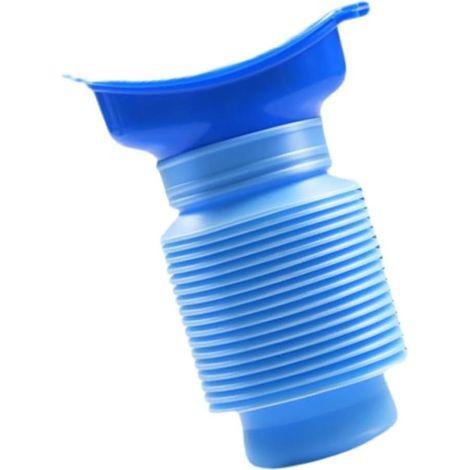 22 Urinoir portable plastique bleu pliable unisexe réutilisable, entonnoir urine camping voiture toilette (1/5)