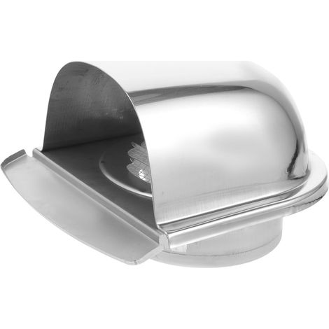 Chapeau de Cheminée Modèle 100 201 Rond en Acier Inoxydable Anti-pluie  Conduit et Sortie D’évacuation, Forme Parapluie, Argenté, Conception Respirante (1/5)