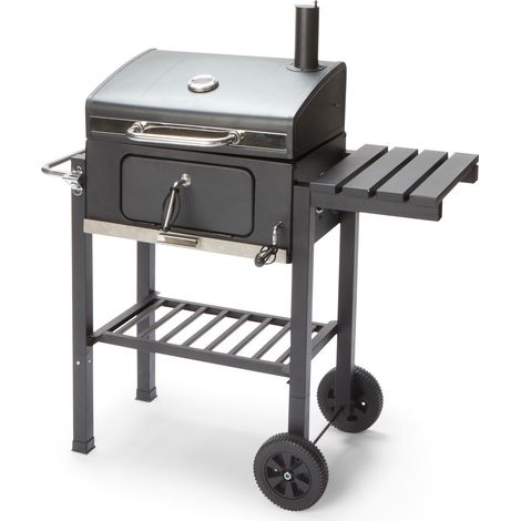 Barbecue a carbonella 104,5x62,5x98,5 cm in acciaio nero opaco con forno - Amantea (1/2)