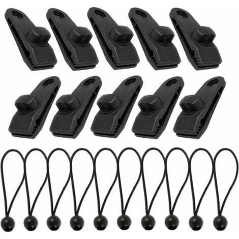 10 Sets Pince pour Bache, Attache Bache, Pinces de Tente, tendeur bache Piscine, Tente Pince, Tendeur Bache Parfait pour Tendre Une Bâche, Tentes, Auvents, Bannières (1/4)