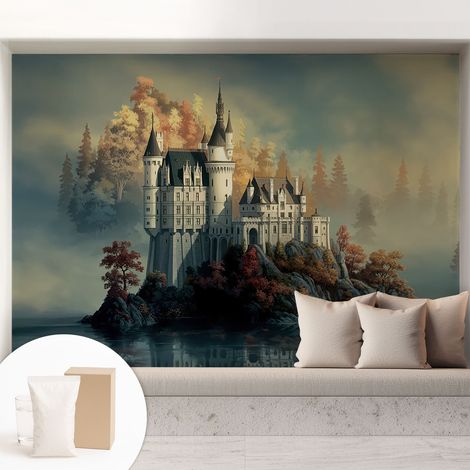 Papier peint avec colle pour décoration moderne de salon chambre à coucher cuisine et bureau Facile Château de conte de fées 208x146 cm (1/5)