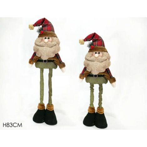 Babbo natale per decorazioni da addobbi natalizi con piedi estensibili 83cm (1/5)