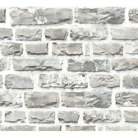Stone tile wallpaper wall Profhome 361402 non-woven wallpaper smooth with nature-inspired pattern matt beige grey bronze 5.33 m2 (57 ft2)