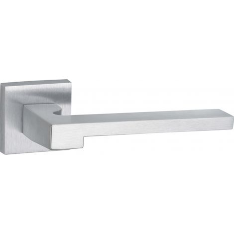 THIRARD - Paire de béquilles Ginevra pour porte, carré 7mm, chromé satiné - THIRARD (1/5)