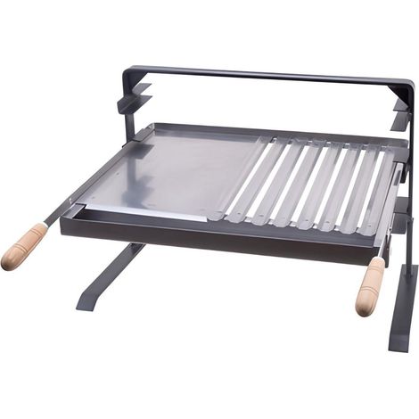 Support Barbecue avec grille et récupérateur de graisse en Inox coloris Gris - 60 x 43 x 42 cm (1/3)