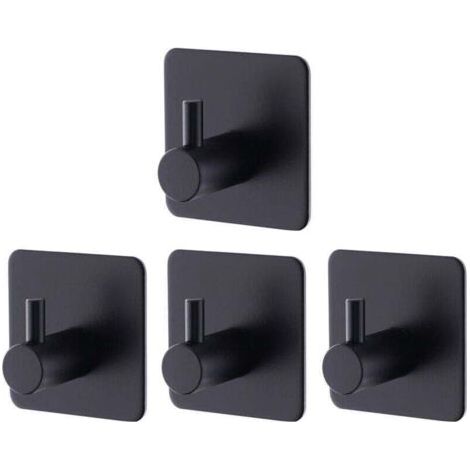 Green Mobility-Lot de 4 stickers muraux noirs, auto-adhésifs en acier inoxydable, sans perçage, pour salle de bain et cuisine (1/4)