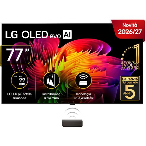 LG OLED evo AI Wallpaper TV 77 pollici W6 OLED77W69LA, 4K, spessore 9,9mm, True Wireless, Staffe filo muro SMART TV 2026 (1/5)