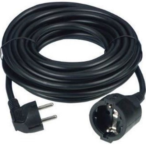 Rallonge - H05VV-F 3G 1 5 Mm - 10 M - Fiche Schuko - 16 A 250 V 3500 W - Noir