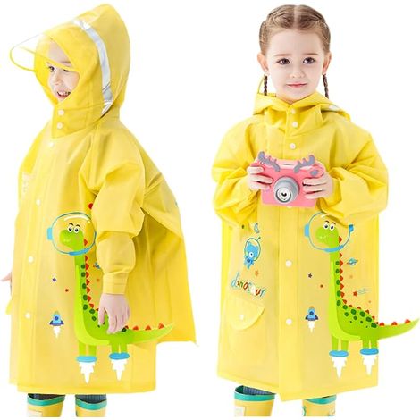 2 imperméables pour enfants (unisexes), vêtements de pluie imperméables, vêtements de pluie pour tout-petits, cape pour enfants, taille M, convient aux longueurs de 90 à 105 cm (1/5)