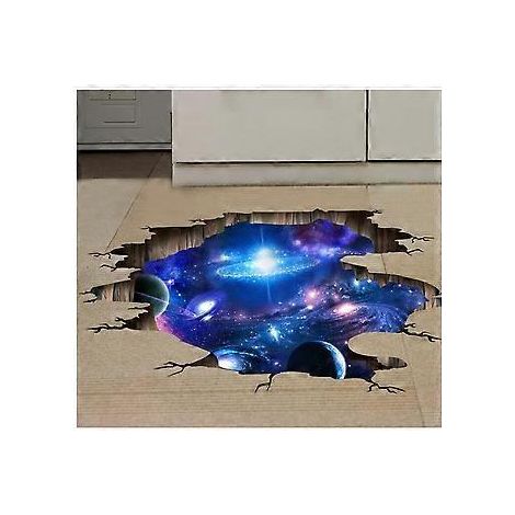 Stickers muraux créatifs 3D spatiaux amovibles en PVC, motif flamme et lave, pour la décoration murale et le plafond de la chambre de garçon (C) (1/5)