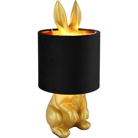Globo - lámpara de mesa - RABBIT - dorado - plástico - Ø 18cm - (1/5)