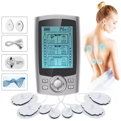 Electrostimulateur musculaire EMS 3 en 1 – 36 programmes de massage – 20 niveaux d'intensité – 10 électrodes réutilisables – Recharge USB-C