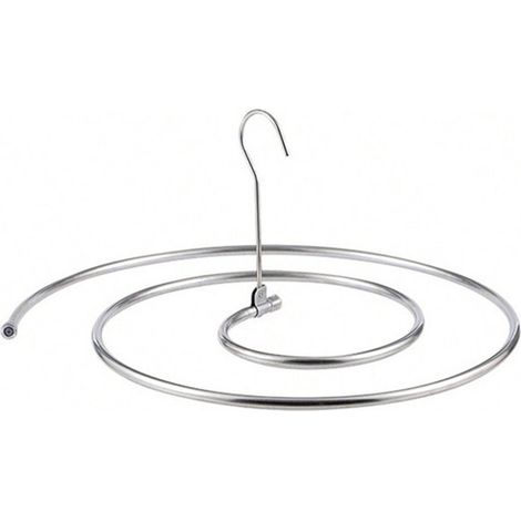 Portant à vêtements, porte-draps, gain de place, portant à vêtements spiralé multifonctionnel avec crochets, en acier inoxydable. (1/5)