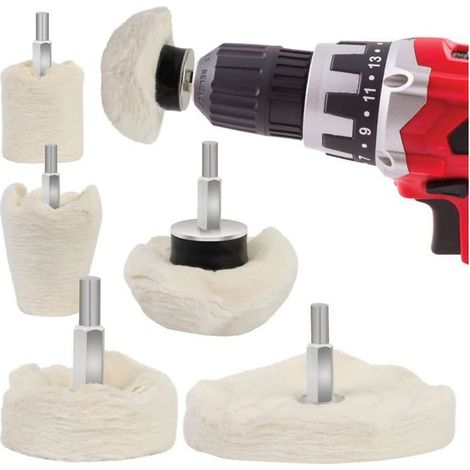Pad Polissage Perceuse 6PCS - Disques de Polissage pour les Projets en Métal,Aluminium,Acier Inoxydable,Chrome,Verre et Bricolage (1/4)