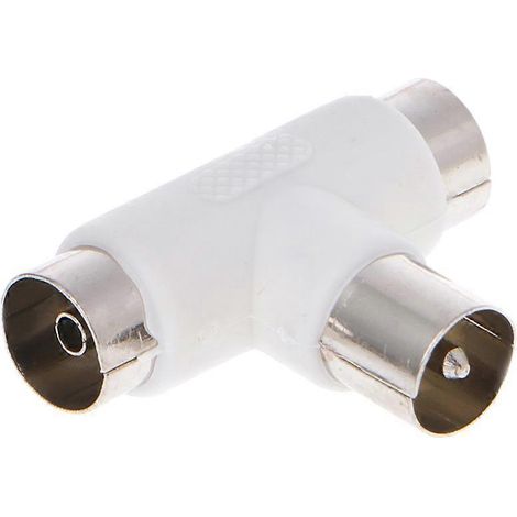 Adaptateur TV bidirectionnel pour antenne coaxiale avec connecteurs mâle et femelle (2 x ... (1/4)