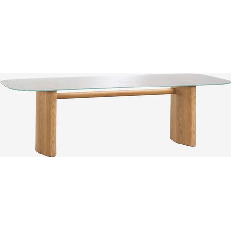 Table à manger rectangulaire 260x110 cm en verre trempé et MDF Zarvi SKLUM (1/5)