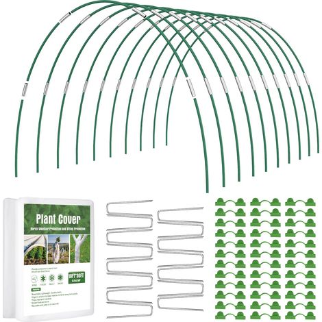 Couverture végétale flottante antigel avec 10 cerceaux de jardin, couverture végétale de Protection contre le soleil contre le gel en hiver (1/5)