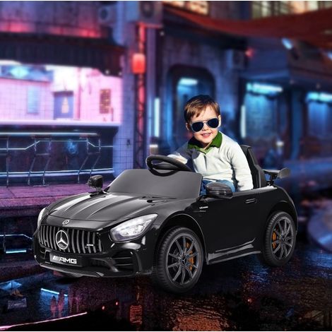 Elektroauto für Kinder Mercedes AMG GTR 12V mit Fernbedienung, Licht und Musik, schwarz OKMYHOME (1/5)