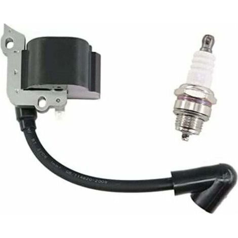Bobine d'Allumage avec Bougie d'Allumage pour Tondeuses Stihl FS38, FS46, FS45, FS55, FC55, FC55Z, FC55-DZ, HL45, HL45Z, HL45-DZ, HS45, HS45Z, KM55, KM55RZ, KM55C, KM55R, Remplace le (1/4)