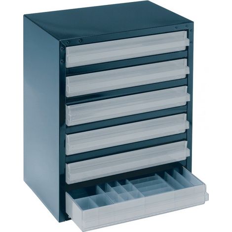 raaco Kleinteilemagazin B 357 x T 255 x H 435 mm Stahlblech 6 Schubladen - 137591