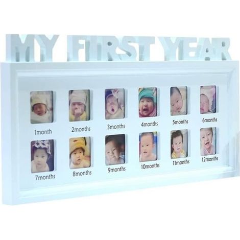 Cadre photo - LX - Ma Première Année - 12 Cadres - 42 x 21 cm - Bleu (1/4)