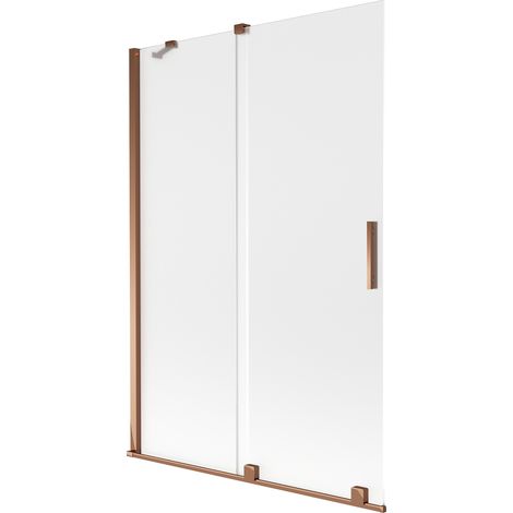 Mexen Velar Badewannenabtrennung 2-flügelig verschiebbar 120 x 150 cm, matt, Roségold - 896-120-000-31-60 (1/2)