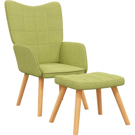 Maison Exclusive - Relaxsessel mit Hocker Grün Stoff (1/5)