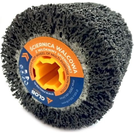 Mola abrasiva cilindrica in tessuto non tessuto espanso rigido GLOB TOOLS 100x100x19mm grana 40 Lucidatrice (1/4)