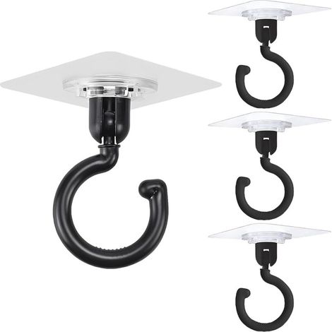 Extrem stabile, transparente Deckenhaken – 4 Stück, selbstklebend, kein Bohren erforderlich, wasserdicht, ideal für Badezimmer, Küche, Büro und Schlafzimmer (1/5)