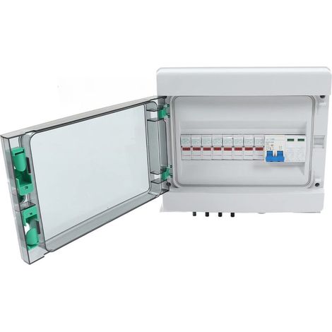 Boîtier de Combinaison PV à 4 Cordes avec Parafoudre, Fusible 15 A, Disjoncteur 63 A, Boîtier de Combinaison Solaire IP67 pour Système de Panneau Solaire On/Off Grid (1/5)