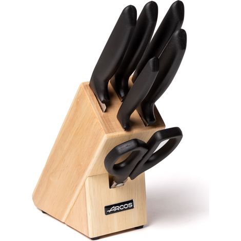 Taco di 5 coltelli e forbici  Arcos Nice 136100 di 6 pezzi in acciaio inox Nitrum e mango di polipropilene con scatola regalo