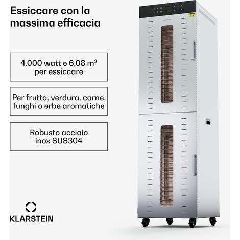 Klarstein Master Jerky 600 - Essiccatore da 4.000 W, due vani di essiccazione, intervallo di temperatura 30-90 °C