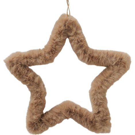 Anhänger Plüsch-Stern Furry beige Ø 32 cm