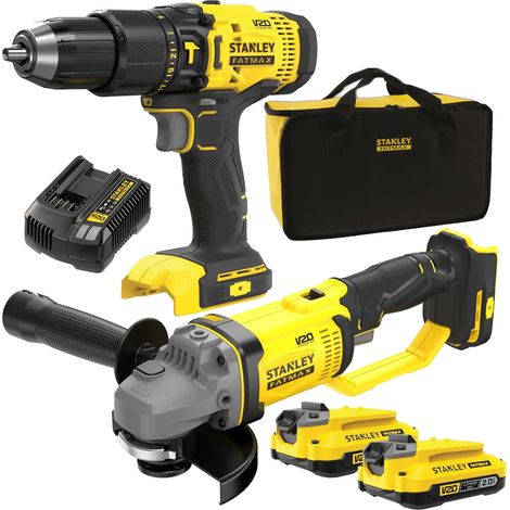 TRAPANO+SMERIGLIATRICE A BATTERIA 'SFMCK471D2S-QW' kit 2 pezzi - STANLEYFATMAX