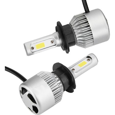 Paire d'ampoules LED H7 36W 8000LM pour phares de voiture (feux de route/croisement) 6000K (argent) (1/5)