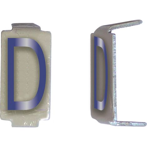 Lot 25 lettres D 6x11 Alu ivoire/bleu MICHAUD CD025