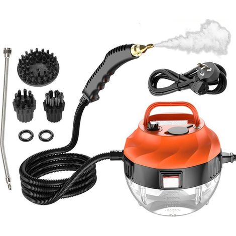 Nettoyeur vapeur 2500 W, nettoyeur vapeur portatif avec 6 réglages ajustables et haute pression, adapté au nettoyage de la maison, de l'intérieur de la voiture, des joints de carrelage, etc. (1/5)