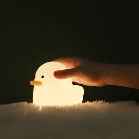 Veilleuse Mignon Canard Dumb Silicone Lampe Minuterie Alimentation Chevet Pat Veilleuse Cadeau Créatif Chevet USB Lampe L066 (1/5)