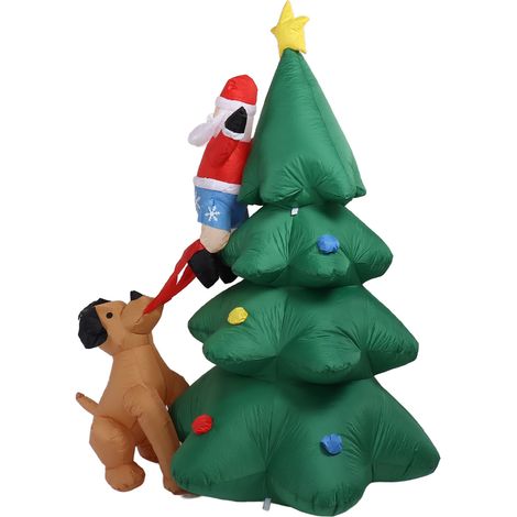 Sapin de Noël gonflable de 1,8 m avec lumières, ventilateurs silencieux à haute vitesse, décoration pour l'intérieur, l'extérieur et le jardin, prise européenne 100-240 V. (1/5)