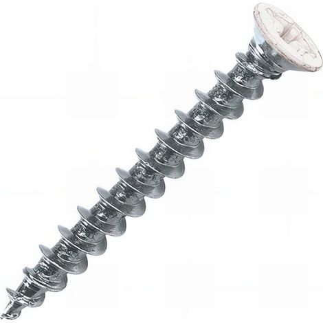 1000 vis PVC plast tête fraisée PH2, laquée blanc - 4.2 x 40 mm