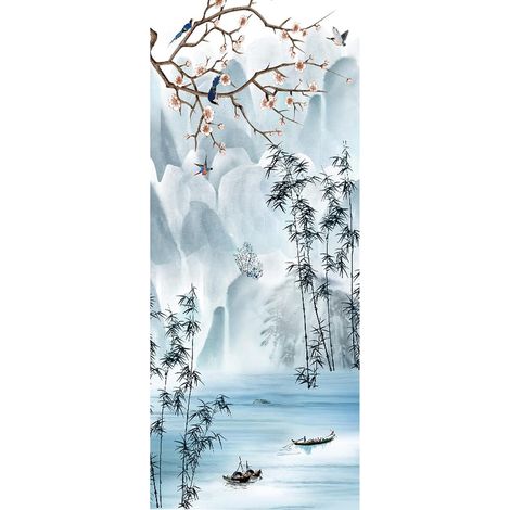 Papier peint adhésif pour porte - PVC repositionnable - Prêt à coller - Décoration intérieure - Pour salon, chambre et bureau - 200 x 77 cm (1/5)
