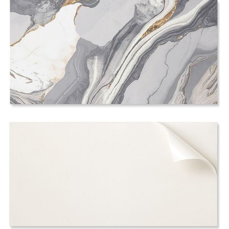 Azulejos de pared de vinilo autoadhesivos con dise帽o abstracto de ondas y vetas, 6x60x30 cm.