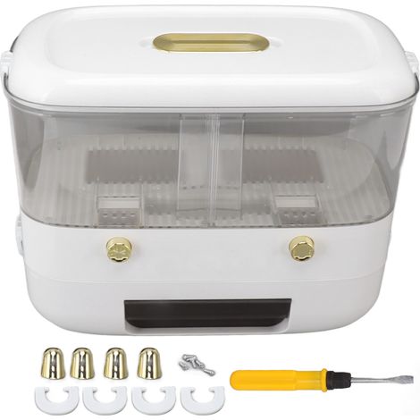 Bac de rangement alimentaire blanc, compartiment transparent étanche, boîte à riz 5000ml, 2 compartiments (1/5)