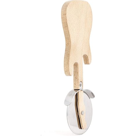 Roulette per Pizza - Kikkerland - Chitarra - Legno di faggio - Inox - Design divertente (1/4)