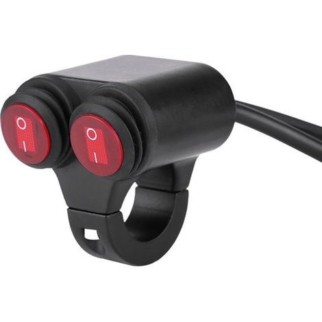 Interruptor universal para manillar de motocicleta - 12 V - Manillar de 7/8 pulgadas - Control dual (1/4)