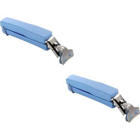 Juego de 2 pinzas de acero inoxidable antiescaldaduras para recipientes calientes o para mantenerlos calientes. (1/5)