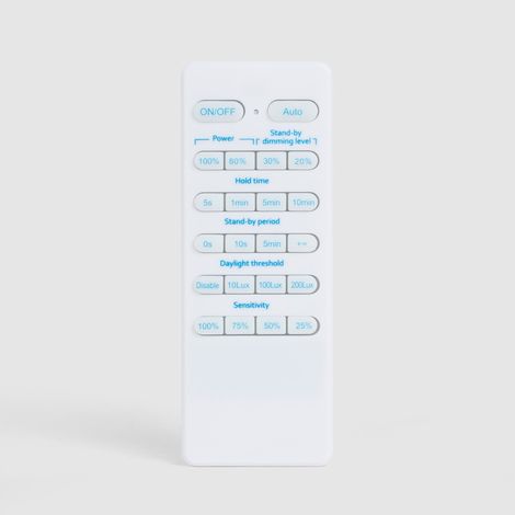 Télécommande pour Détecteur de Mouvement RADAR et PIR pour Cloche LED Industrielle UFO HBD/HBM Evo Blanc