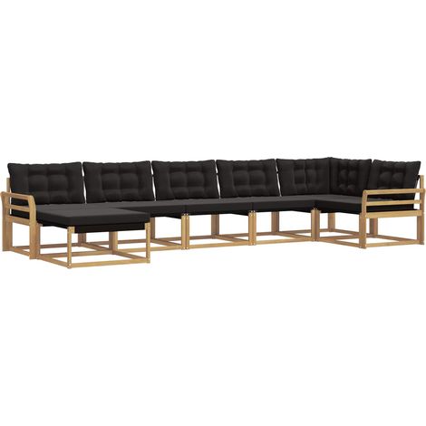 Set di divani da esterno con cuscino 7 pcs Bianco e Nero vidaXL (1/5)