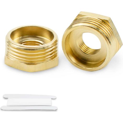 2 pièces 1/2" femelle à 1" mâle BSP filetage en laiton douille hexagonale connecteur de réduction pour la Conversion de raccordement de tuyau (1/5)